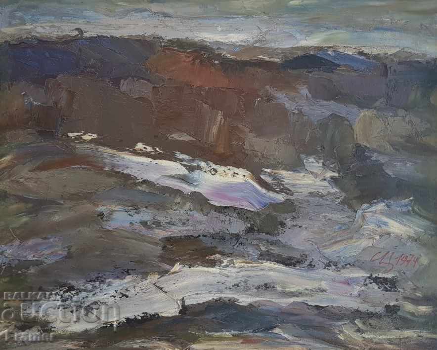 Картина от Голям Живописец Сава Цоновски Последен сняг 1974 с цена 2000.00 лв. | € 1022.58 Картина от Голям Живописец Сава Цоновски Последен сняг 1974 с цена 2000.00 лв. | € 1022.58