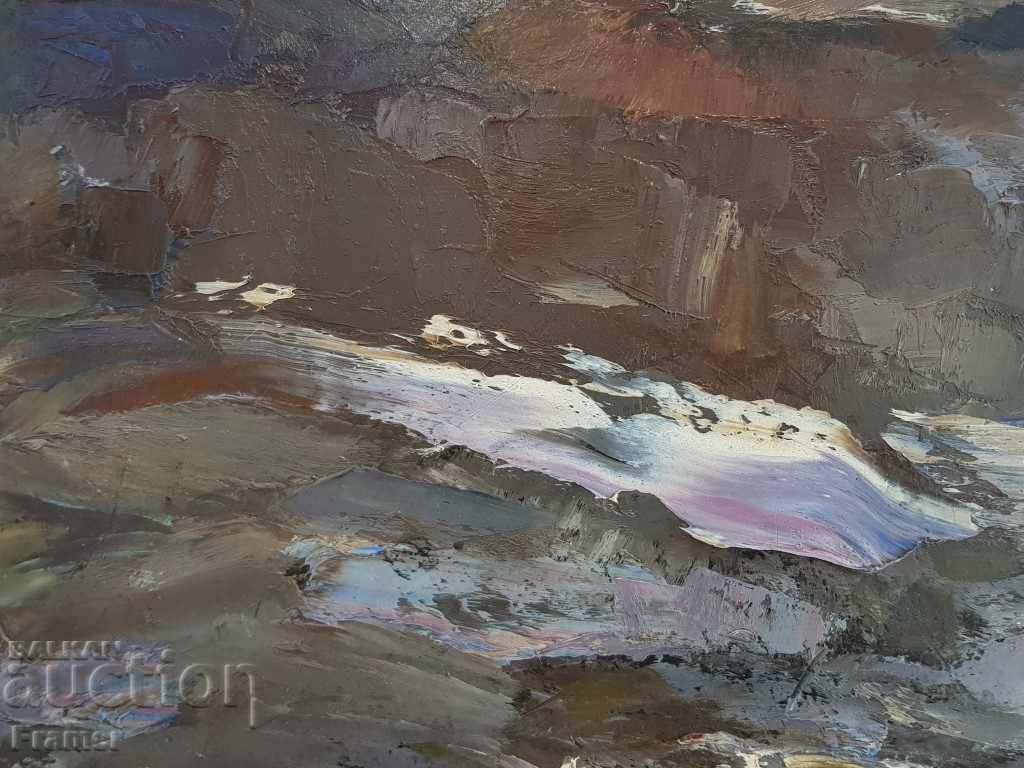 Delivery of Sava Tsonovski Oil Painting Last Snow 1974