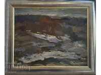 Sava Tsonovski Oil Painting Last Snow 1974