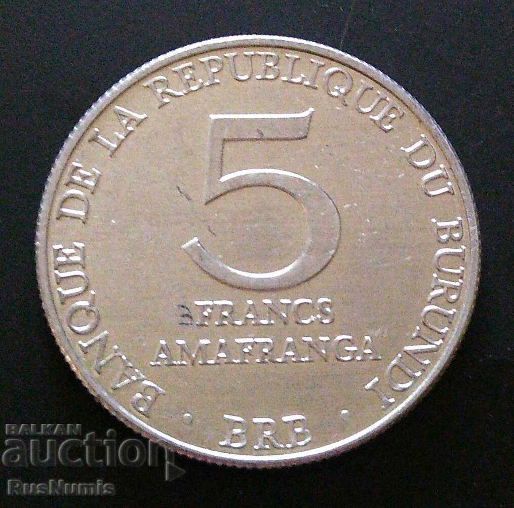 Burundi. 5 francs 1980 UNC.