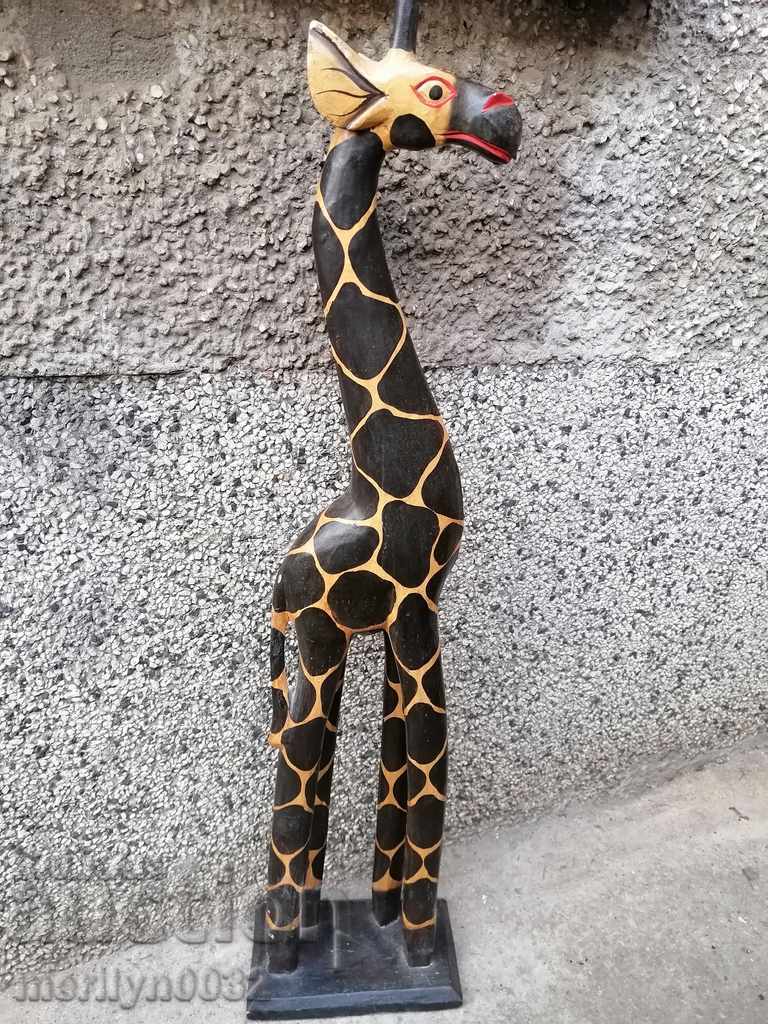 Дървена фигура, пластика, статуетка, пано, жираф