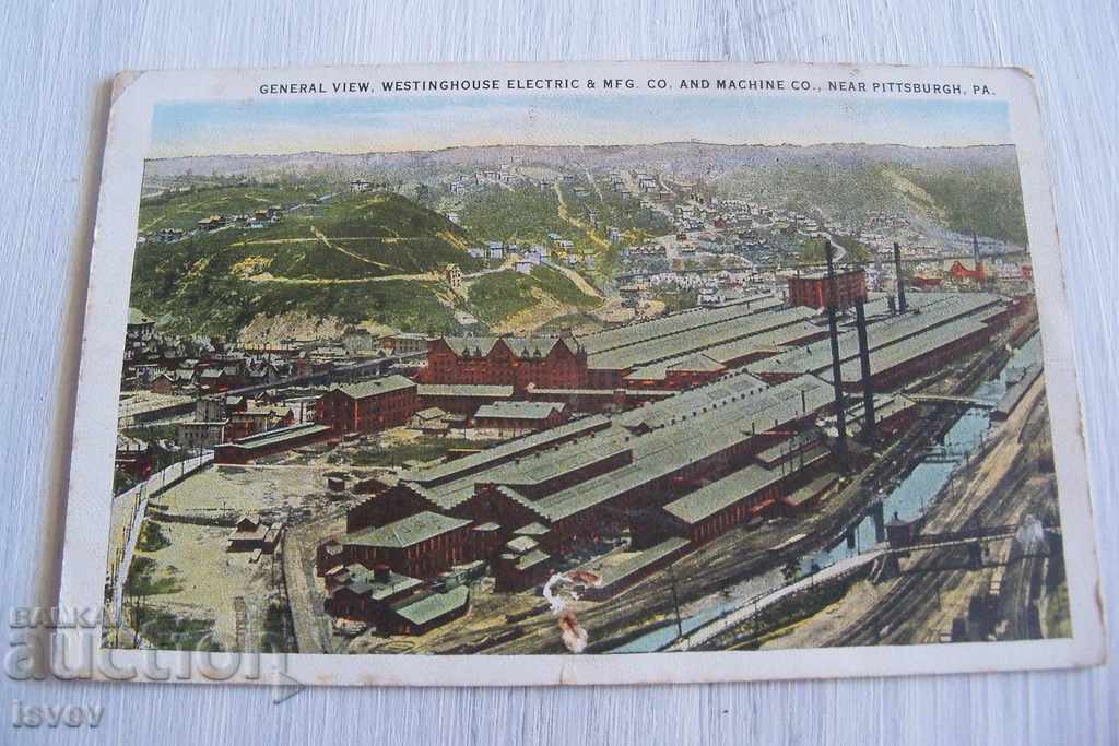 Carte poștală veche „Westinghouse electric”, Pittsburgh