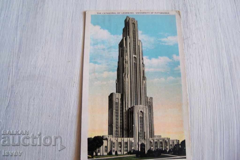 Carte poștală veche Universitatea din Pittsburgh, SUA 1930