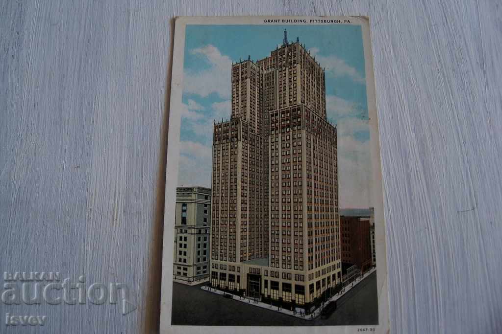 Carte poștală veche „Grant Building”, Pittsburgh, SUA