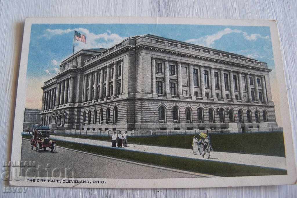 Old postcard "The city Hall", Cleveland, USA 1930
