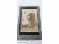 Photo Young boy and girl 1913 Cardboard