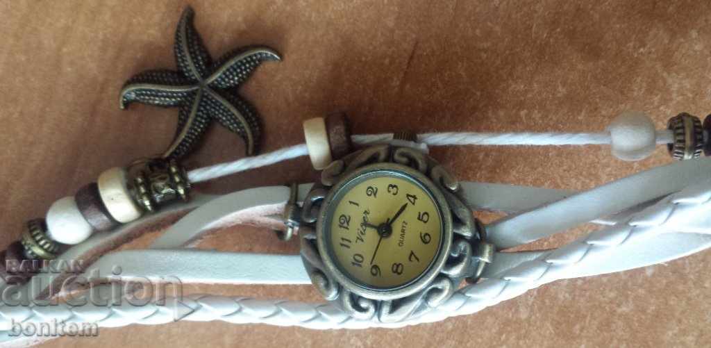 Ladies watch with leather strap