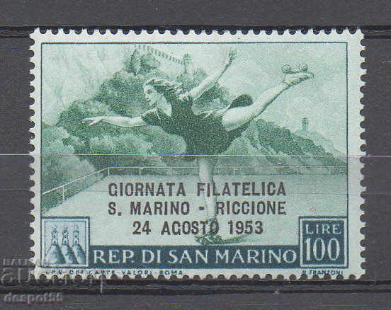 1953 San Marino. Day of the San Marino - Riccione postage stamp