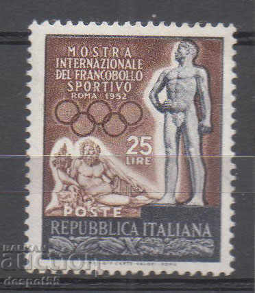 1952. Италия. Скулптури на спортист и речния бог Тибър.