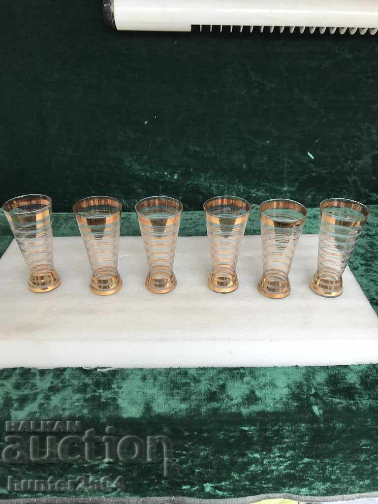 Cups -, old, thin, gilded - 6 pcs.