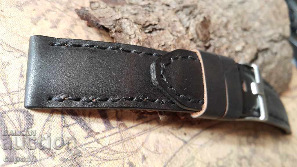 Παράδοση Δερμάτινο λουράκι ρολογιού 22mm Γνήσιο δέρμα 686