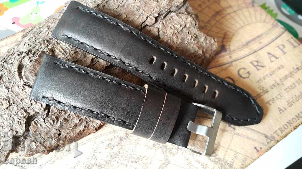 Leather watch strap 22mm Genuine leather by hand 686