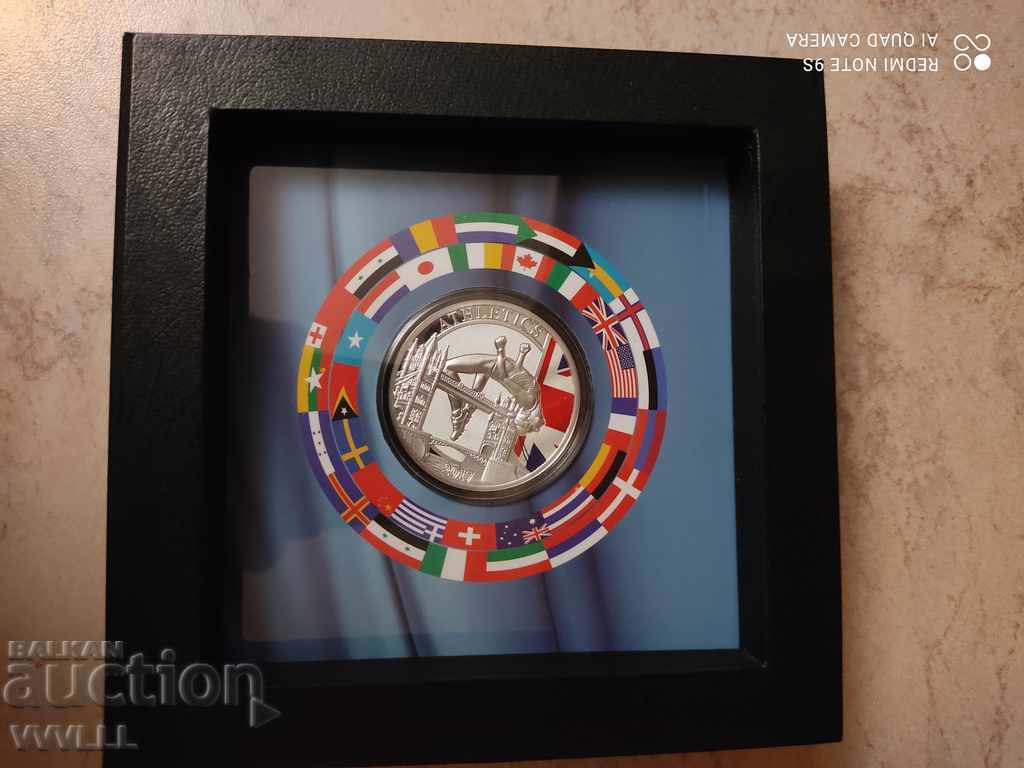 2017 1 dollar. NIUE. Athletics London. Circulation 999 pcs. with price 470.00 BGN | € 240.31