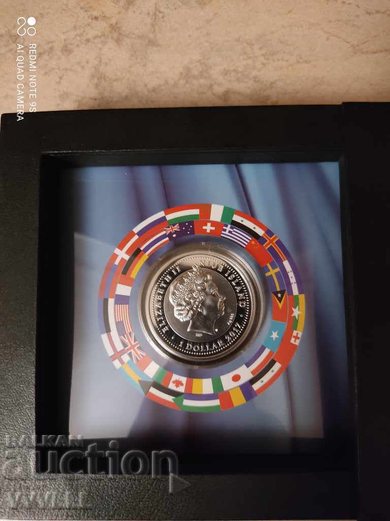 Licitație 2017 1 dolar. NIUE. Atletism Londra. Tiraj 999 buc.