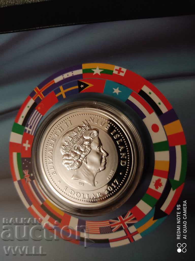 Delivery of 2017 1 dollar. NIUE. Athletics London. Circulation 999 pcs.