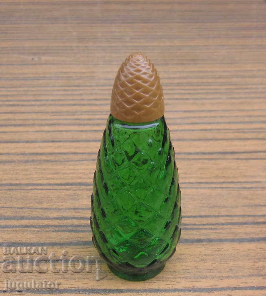 Auction  old glass bottle perfume bottle green cone