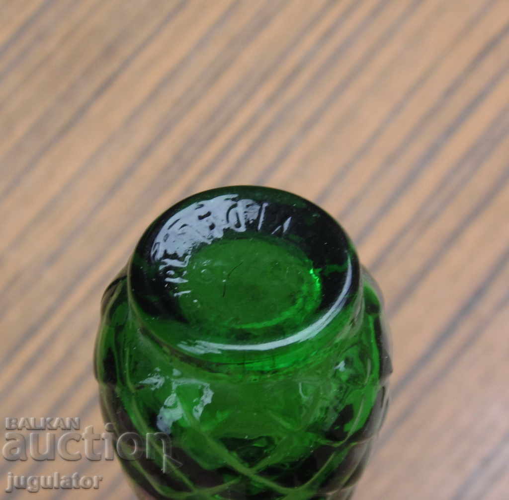 old glass bottle perfume bottle green cone - 6