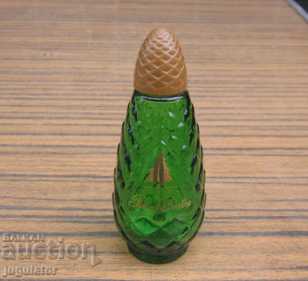 old glass bottle perfume bottle green cone