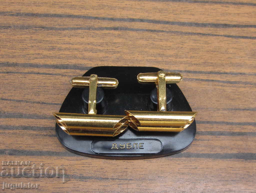 Auction old antique gilded double cuffs unused Auction old antique gilded double cuffs unused