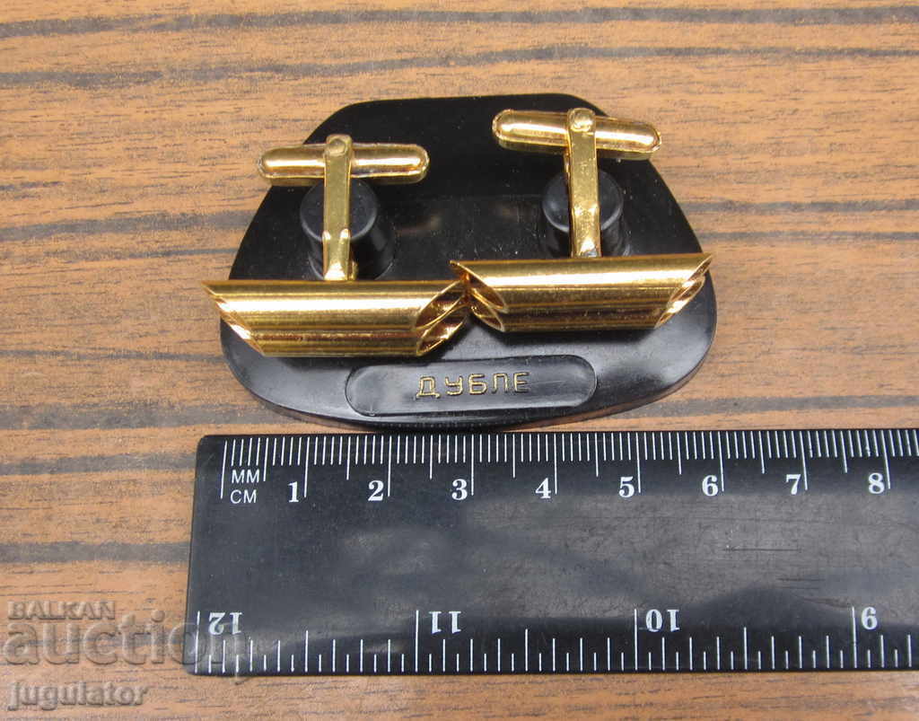 old antique gilded double cuffs unused - 7 old antique gilded double cuffs unused - 7