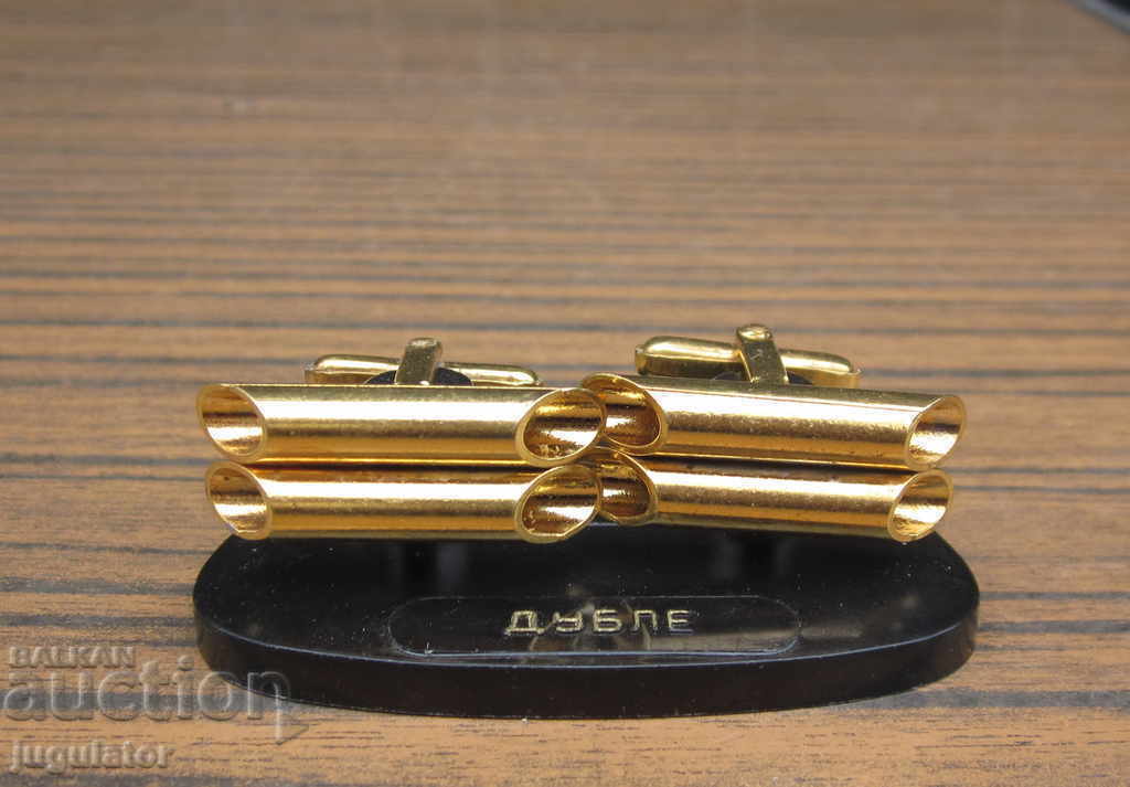 old antique gilded double cuffs unused