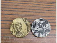 IRON MAIDEN HEAVY METAL two HEAVY METAL badges