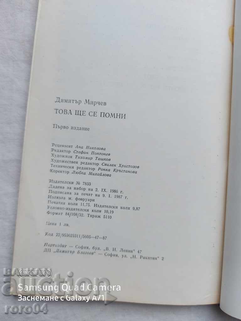 THIS WILL BE REMEMBERED - DIMITAR MIRCHEV - 7 THIS WILL BE REMEMBERED - DIMITAR MIRCHEV - 7