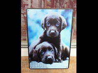 Μεταλλική πινακίδα σκύλος σκύλος κουτάβια παλέτα χαριτωμένα κουτάβια χαριτωμένα