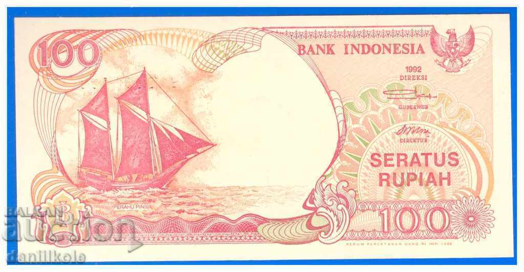 * $ * Y * $ * BANKNOTE Ινδονησία 100 ρουπίες 1992 - UNC * $ * Y * $ *