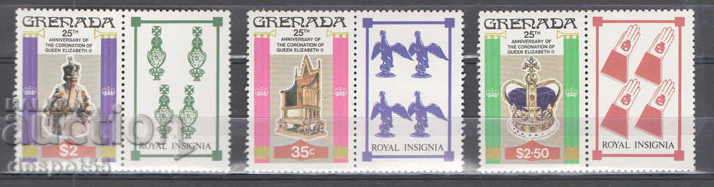 1978. Grenada. 25 de ani de la încoronarea Elisabeta a II-a.
