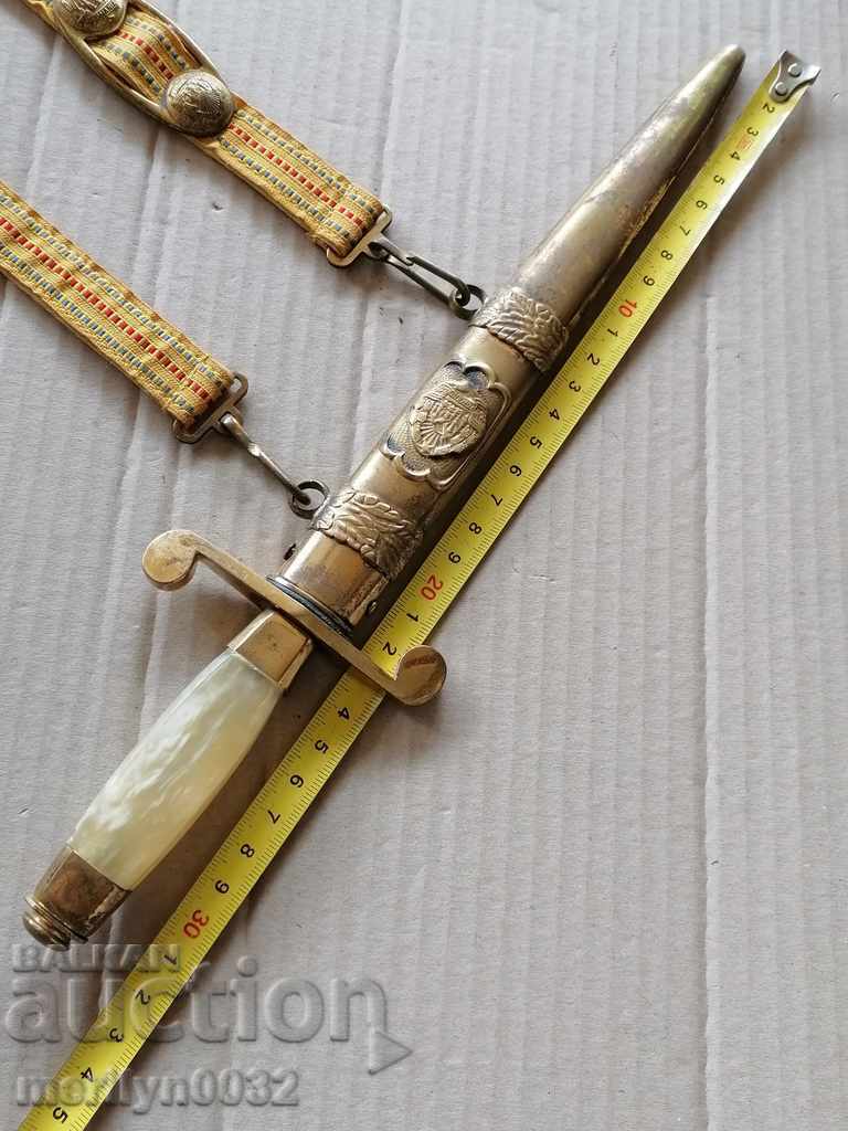 Pumnal de ofițer militar român, social, model, teacă, suporturi - 6 Pumnal de ofițer militar român, social, model, teacă, suporturi - 6