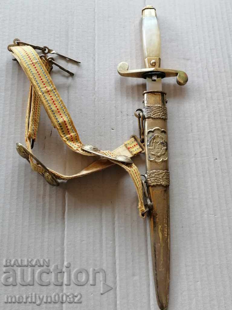 Pumnal de ofițer militar român, social, model, teacă, suporturi - 7 Pumnal de ofițer militar român, social, model, teacă, suporturi - 7