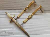 Pumnal de ofițer militar român, social, model, teacă, suporturi