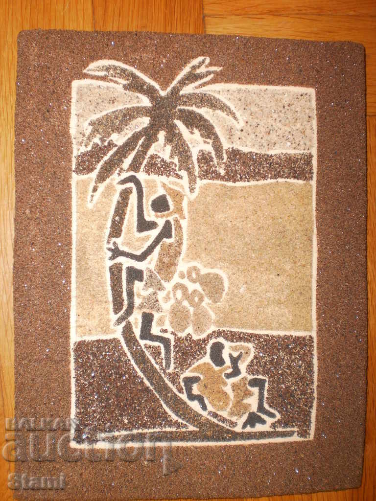 Picture of sand from Africa-On / under / the palm tree