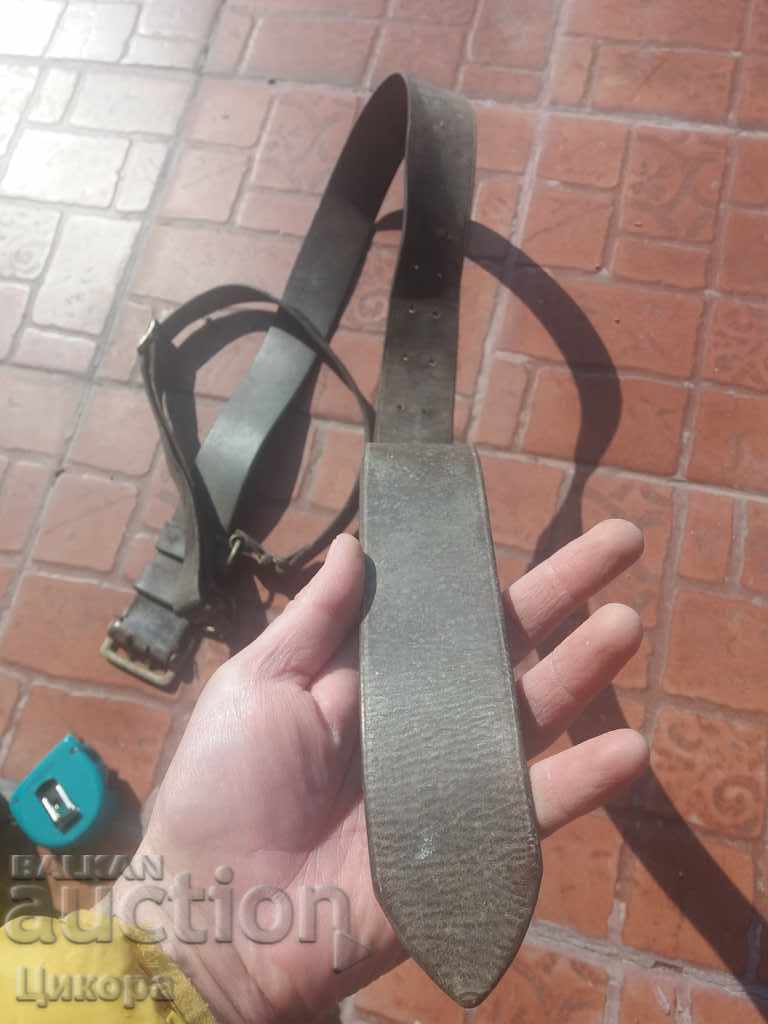Auction Old Officer's Military Belt, Tsar's, With Shoulder Straps Auction Old Officer's Military Belt, Tsar's, With Shoulder Straps