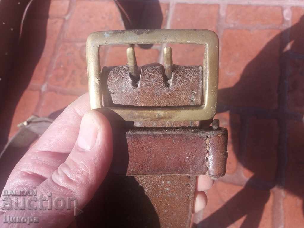 Old Officer's Military Belt, Tsar's, With Shoulder Straps - 6 Old Officer's Military Belt, Tsar's, With Shoulder Straps - 6