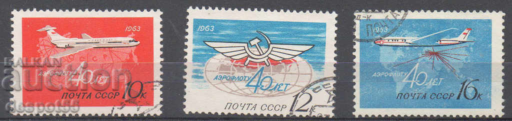 1963. USSR. 40 years on AEROFLOT.