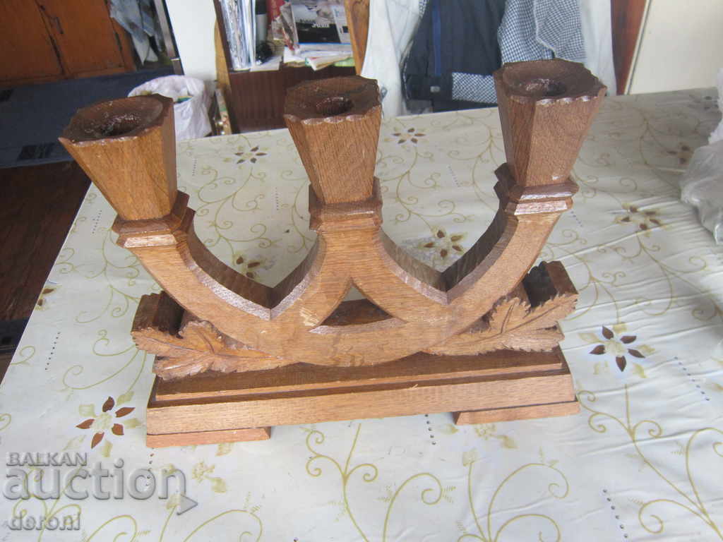 Unique large hunting wood candle carving - 6 Unique large hunting wood candle carving - 6