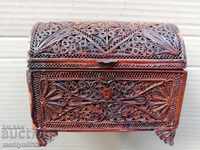 Метална кутия за бижута меден филигран майсторска изработка