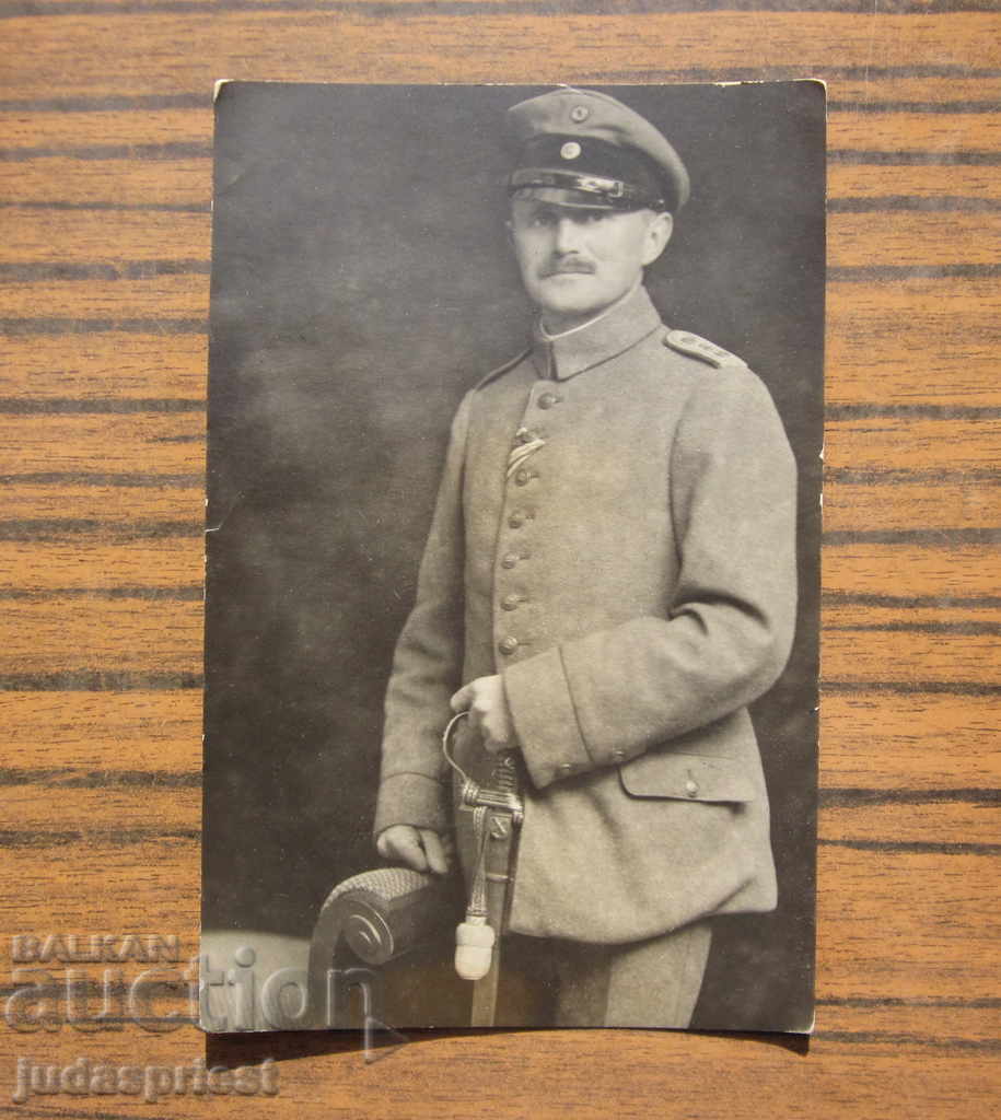 Carte poștală militară PSV fotografie cu ofițer german cu sabie