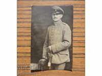 Fotografia cardului militar PSV a unui ofițer german cu sabie