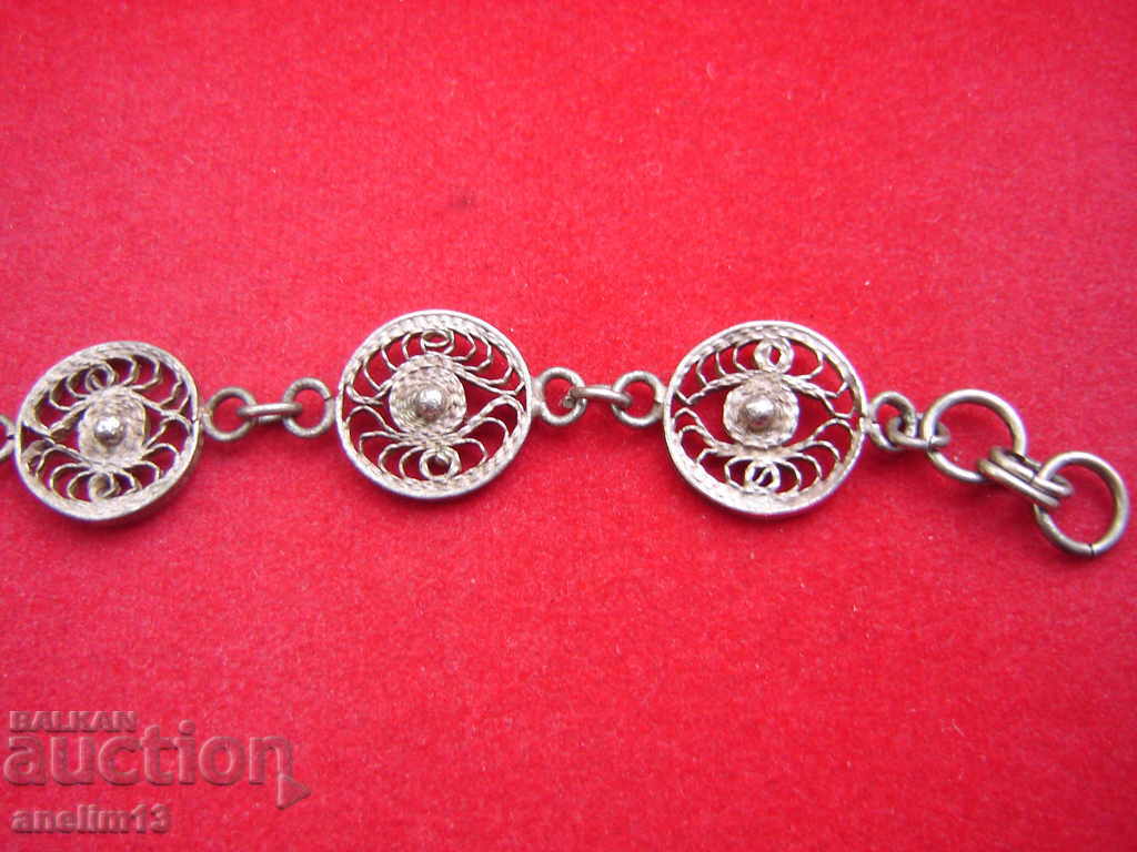 Licitație Brățară din filigran placată cu argint vechi Licitație Brățară din filigran placată cu argint vechi