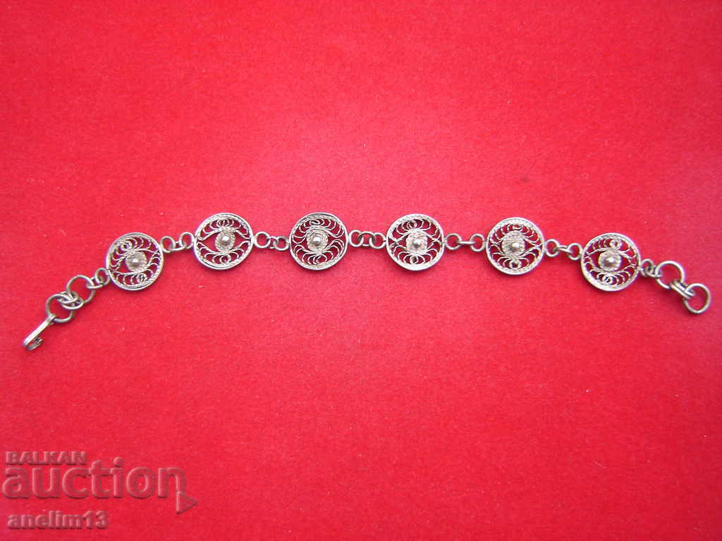 Brățară din filigran placată cu argint vechi Brățară din filigran placată cu argint vechi