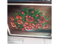 Author's painting "Poppies", oil, 36.5x 64.5 cm