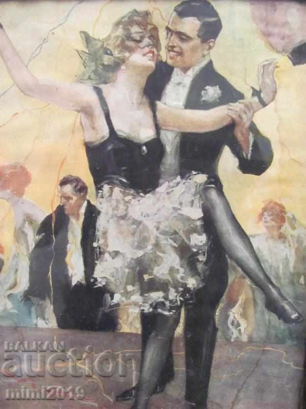 30's Art Deco Print in original frame with price 140.00 BGN | € 71.58 30's Art Deco Print in original frame with price 140.00 BGN | € 71.58