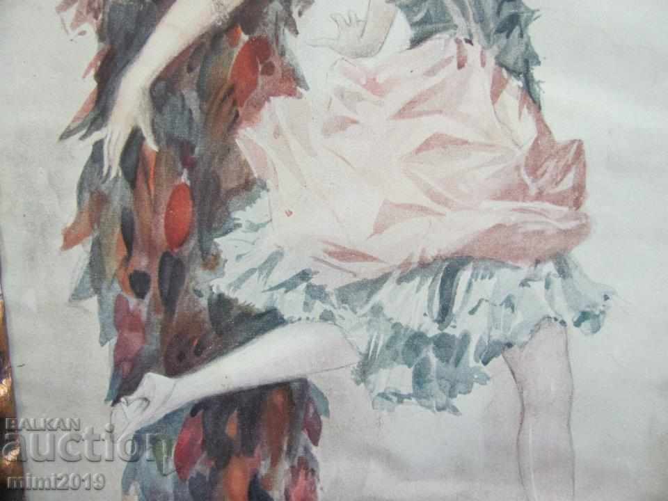 Print Art Deco al anilor '30 în rama originală - 5