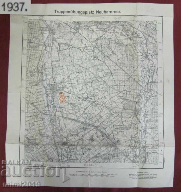 1937 Original Military Map of Germany