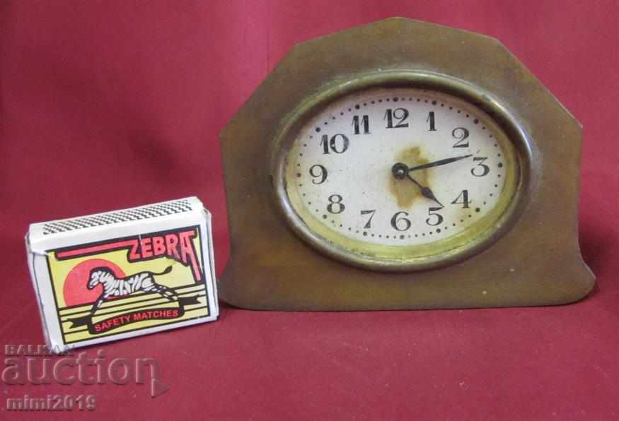 19th century Desktop Clock, gilded bronze and volcanic - 5