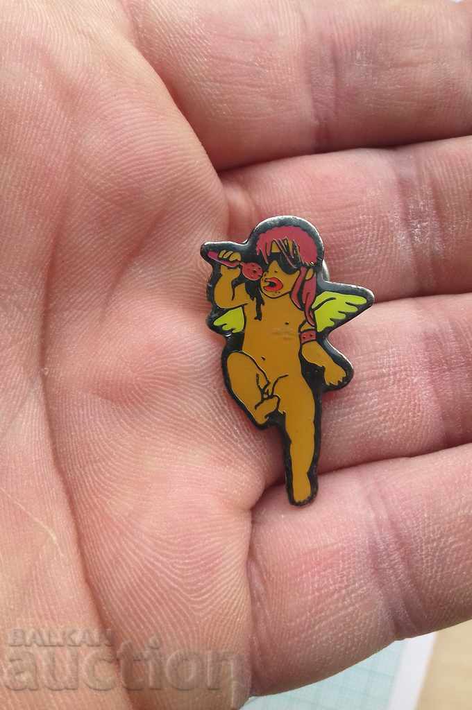 Auction 10141 Badge - Angel musician - clip Auction 10141 Badge - Angel musician - clip