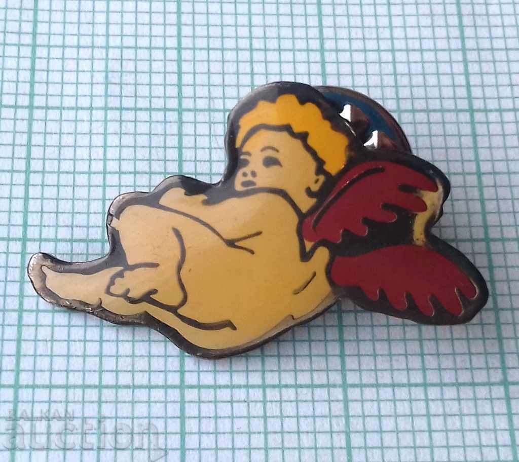 10143 Badge - Angel musician - clip with price 2.00 BGN | € 1.02